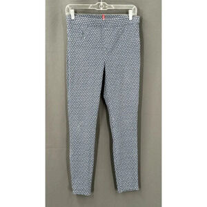 SPANX Pants Women Medium M Blue Polka Dots Pull On Stretch Mid‎ Rise Pockets